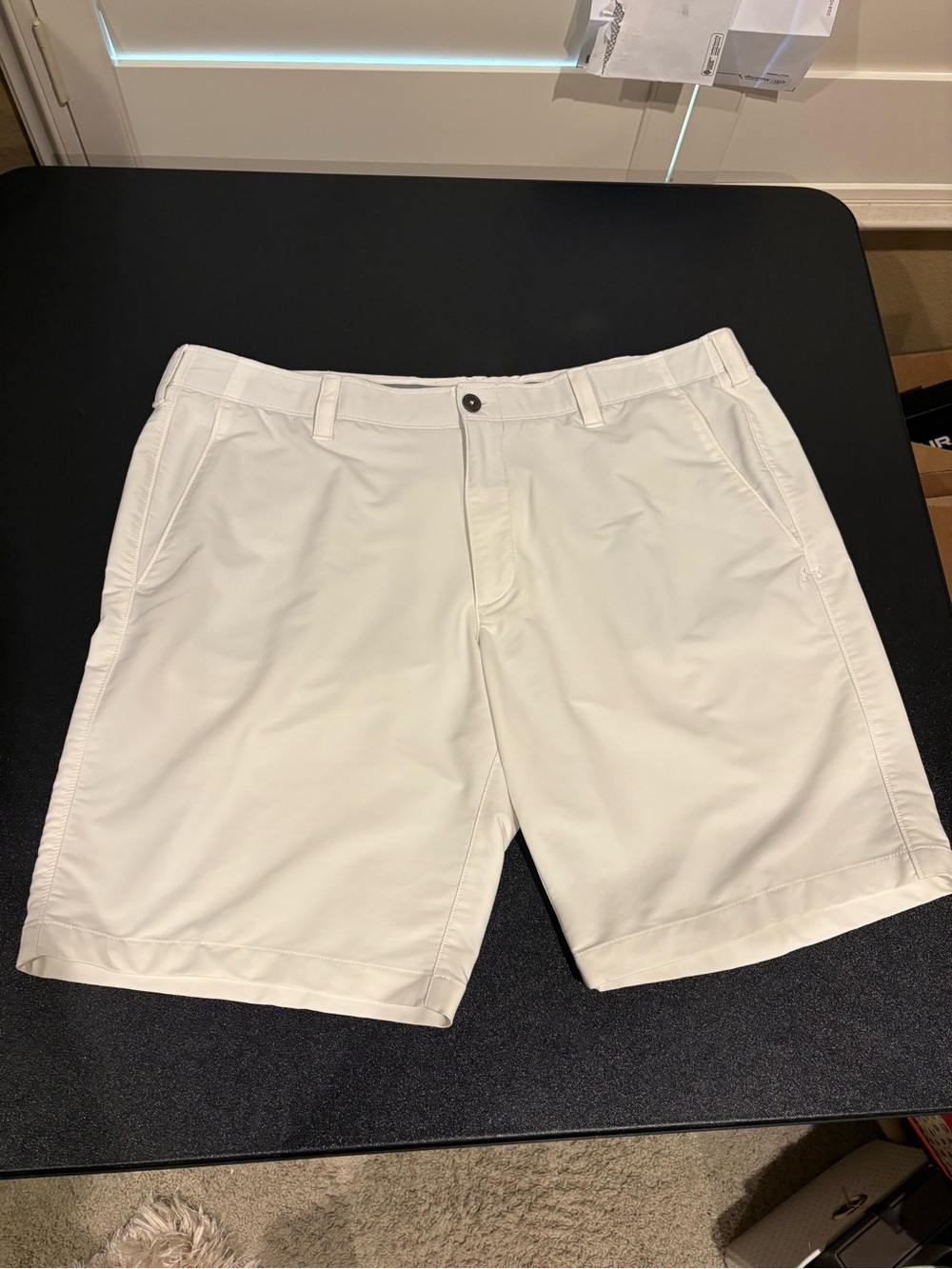 Under Armour Men's White Flat Front Performance Shorts